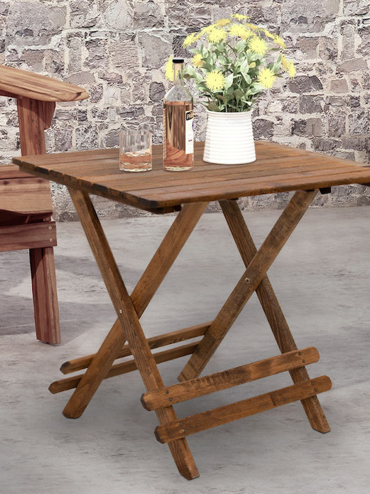 Queen Outdoor Dinner Foldable Wood Table Natural 100x60x75cm