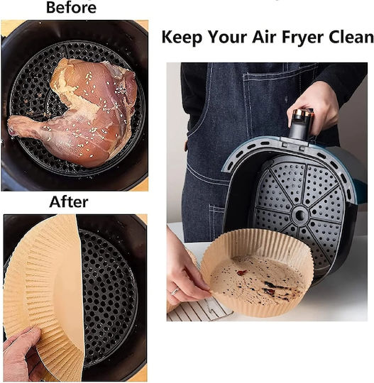 Air Fryer Liners Non-Stick Baking Papers for Air Fryer 23x23cm 50 Pieces