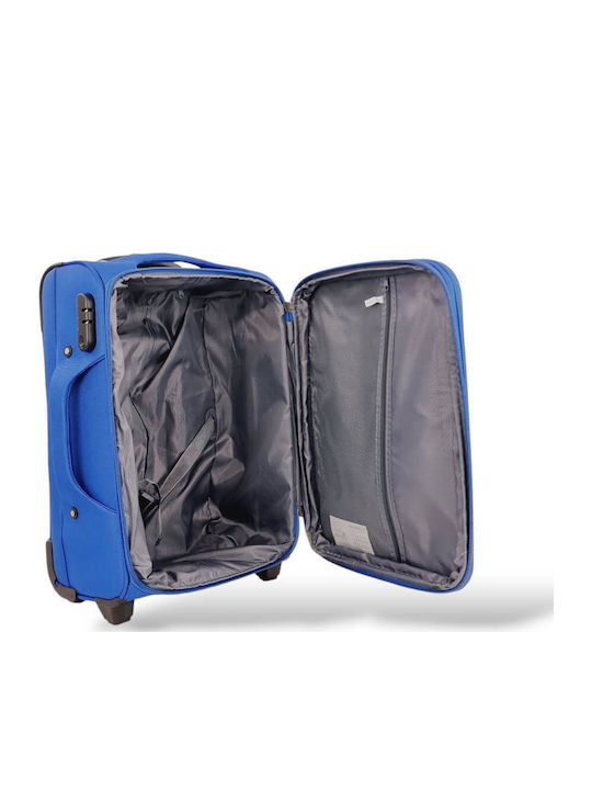 Playbags Βαλίτσα Ταξιδίου Καμπίνας Υφασμάτινη Μπλε Ηλεκτρίκ με 2 Ρόδες Ύψους 53εκ.