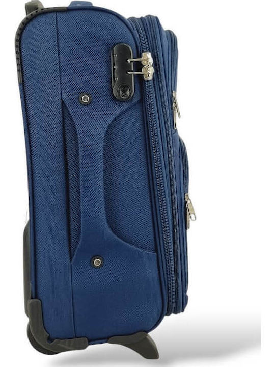 Playbags Βαλίτσα Ταξιδίου Καμπίνας Υφασμάτινη Μπλε με 2 Ρόδες Ύψους 53εκ.