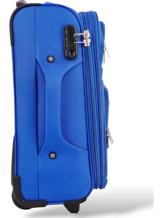 Playbags Βαλίτσα Ταξιδίου Καμπίνας Υφασμάτινη Μπλε Ηλεκτρίκ με 2 Ρόδες Ύψους 53εκ.