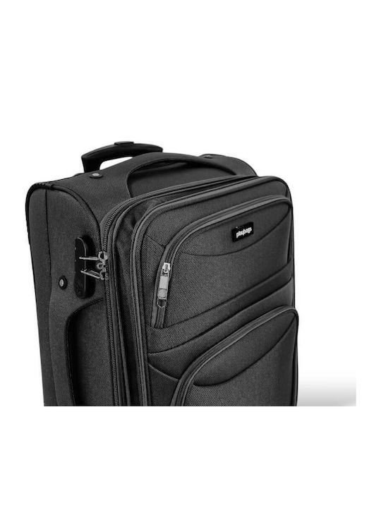 Куфар за ръчен багаж с разширение от плат 53x36x20 +5см Колекция Playbags Ps8033c Черен