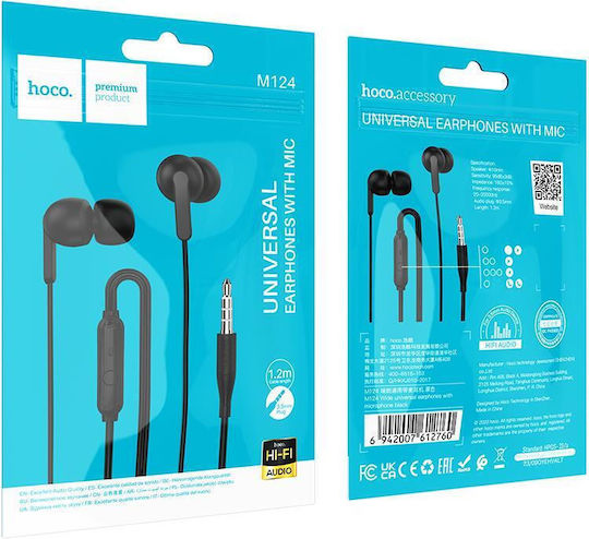 Hoco M124-BK In-Ear Freisprecheinrichtung Kopfhörer mit Stecker 3.5mm Schwarz