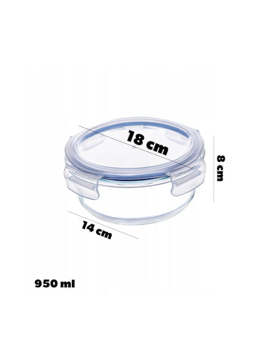 Kadax Δοχείο Φαγητού Γυάλινο Διάφανο 950ml