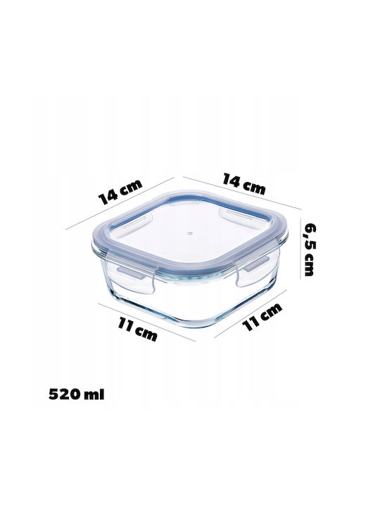 Kadax Glass Lunch Box Transparent 520ml