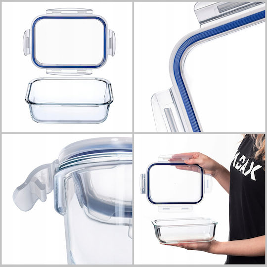 Kadax Lunchbox Glas Transparent 1040ml 1Stück