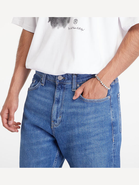Ανδρικό Παντελόνι Τζιν με Regular Tapered Εφαρμογή Denim Medium