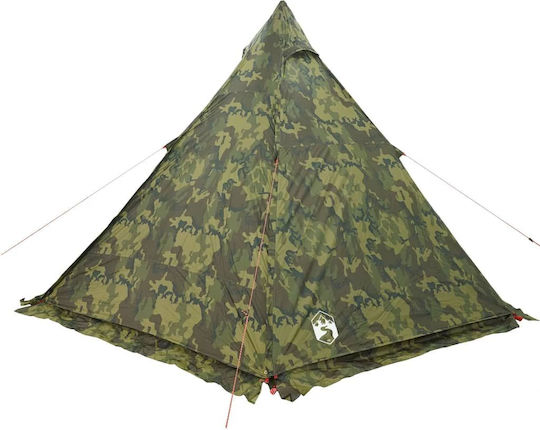 vidaXL Tipi Camping Tent Teepee Green for 6 People 408x350x240cm Variation