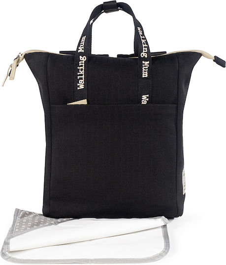 Walking Mum Backpack Diaper Bag Eco Mum Black 28x37x12cm