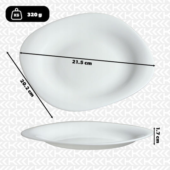 Kadax Πιάτο Ρηχό Τετράγωνο Λευκό 20x21cm