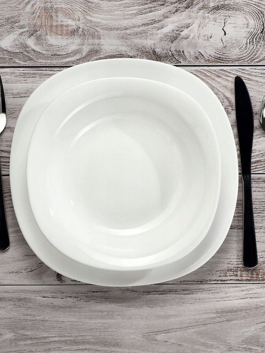 Kadax Plate Soup Oval White 23x23cm 6pcs