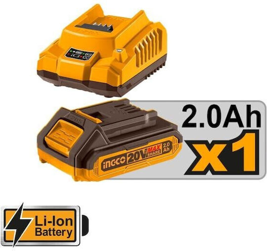 Ingco Battery Brad Nailer Gun 20V 1x2Ah for Nails