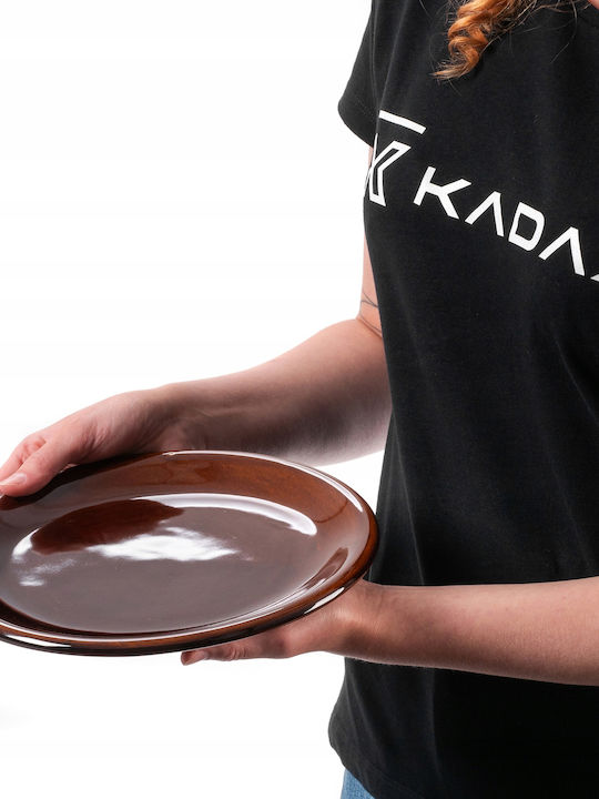 Kadax Teller Suppe Keramik Braun mit Durchmesser 24cm