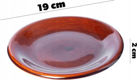 Kadax Πιάτο Βαθύ Κεραμικό Καφέ με Διάμετρο 19cm 4τμχ