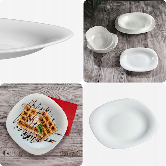 Kadax Farfurie joasă Oval Ceramică Alb 20x21cm