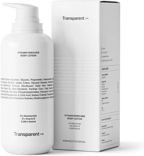 Transparent Lab Vitamin Enriched Body Lotion Retinal Body Treatment 400 Ml