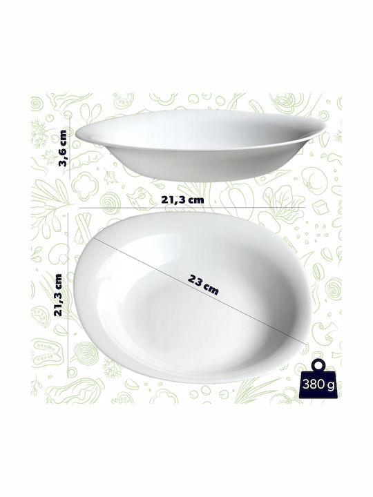 Kadax Teller Suppe Weiß mit Durchmesser 23cm 3Stück