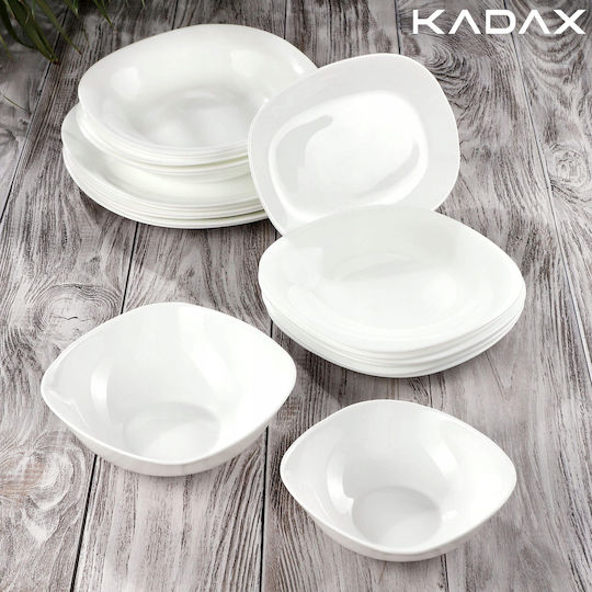 Kadax Teller Suppe Weiß mit Durchmesser 23cm 3Stück