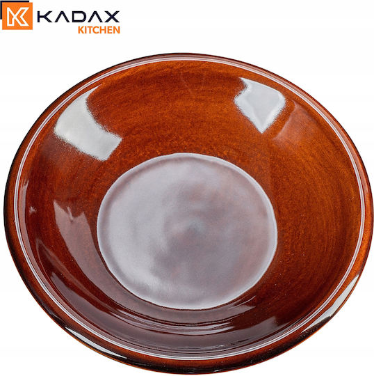 Kadax Πιάτο Βαθύ Κεραμικό Καφέ με Διάμετρο 23cm 6τμχ
