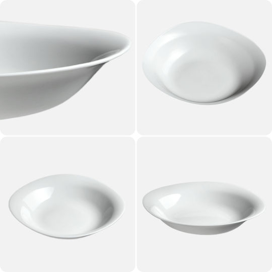 Kadax Teller Suppe Weiß mit Durchmesser 23cm 3Stück