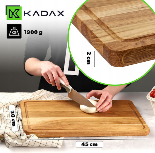 Kadax Schneidebrett Hölzernes Braun 45x30cm 1Stück