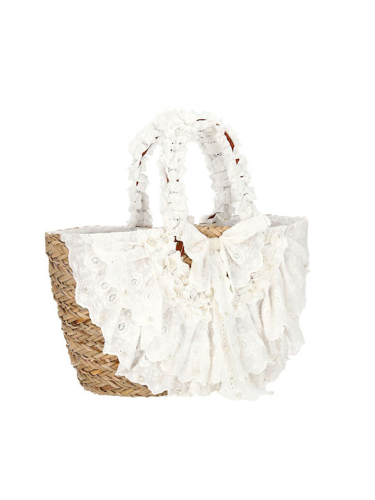 FantazyStores Straw Beach Bag White