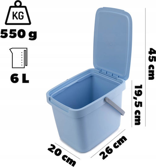 Kadax Coș de Gunoi Plastic Albastru 6lt 1buc Kadax Coș de Gunoi Plastic Albastru 6lt 1buc