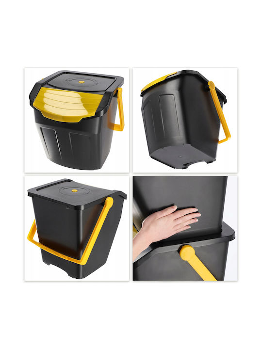 Kadax Kadax Recycling Waste Bin Plastic Push Black 25lt