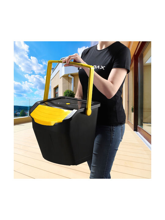 Kadax Kadax Recycling Waste Bin Plastic Push Black 25lt