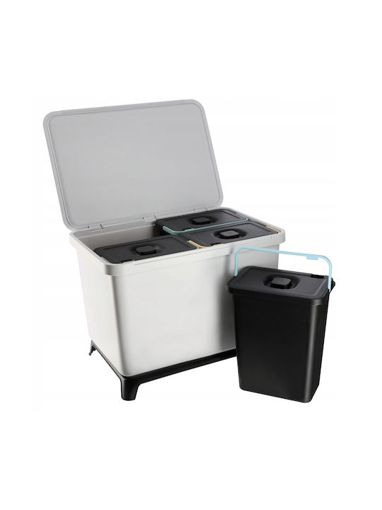 Kadax Coș de Gunoi Plastic pentru Dulap Gri 10lt 4buc