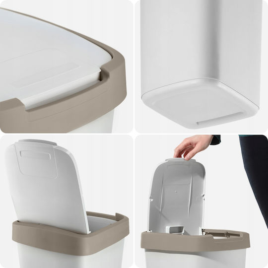 Kadax Coș de Gunoi Plastic Alb 25lt 1buc