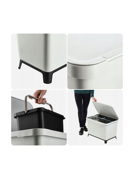 Kadax Coș de Gunoi Plastic pentru Dulap Gri 10lt 4buc