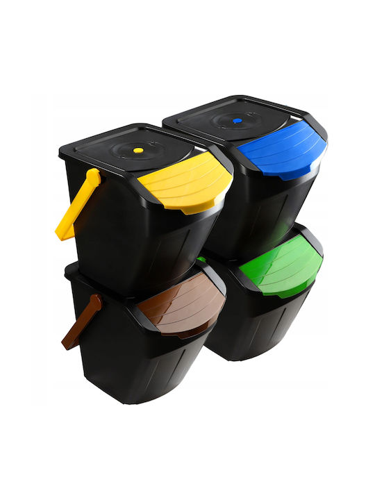 Kadax Coș de Reciclare Plastic Multicolor 25lt 1buc