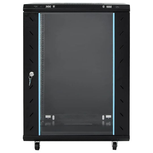 vidaXL Επιδαπέδια Καμπίνα Rack 15U 53x40x80cm Μαύρο 3307629