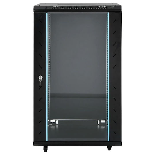 vidaXL Επιδαπέδια Καμπίνα Rack 18U 60x60x100cm Μαύρο 3307631