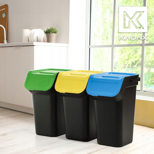 Kadax Waste Bin Waste Plastic Black 25lt 1pcs