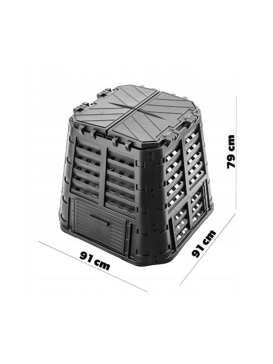 Kadax Coș de Gunoi Plastic Negru 1buc