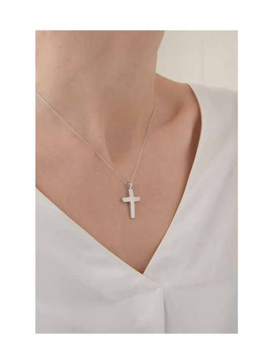 Kritsimis Women's White Gold Cross 14K with Chain