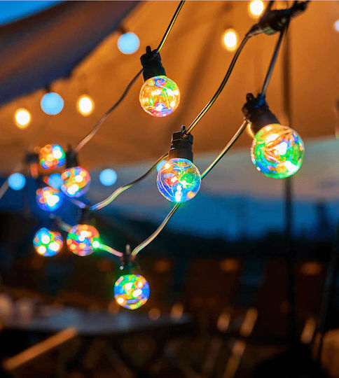 Κρεμαστό Ηλιακό Φωτιστικό Γιρλάντα 1.35W RGB με Τηλεχειριστήριο IP44