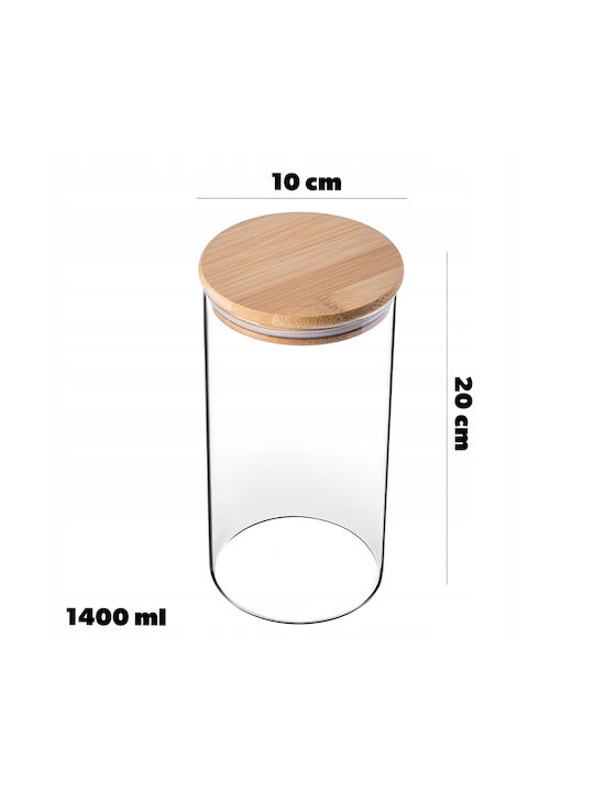 Kadax Vase Pasta with Lid Glass Transparent 1400ml