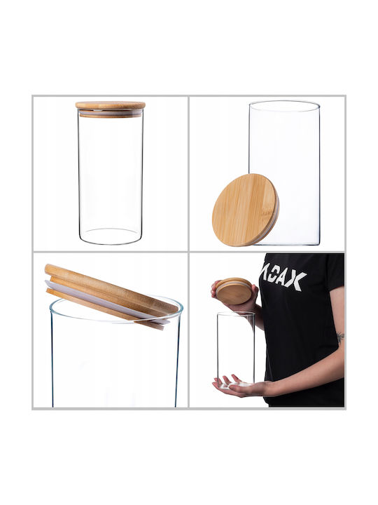 Kadax Vase Pasta with Lid Glass Transparent 1400ml