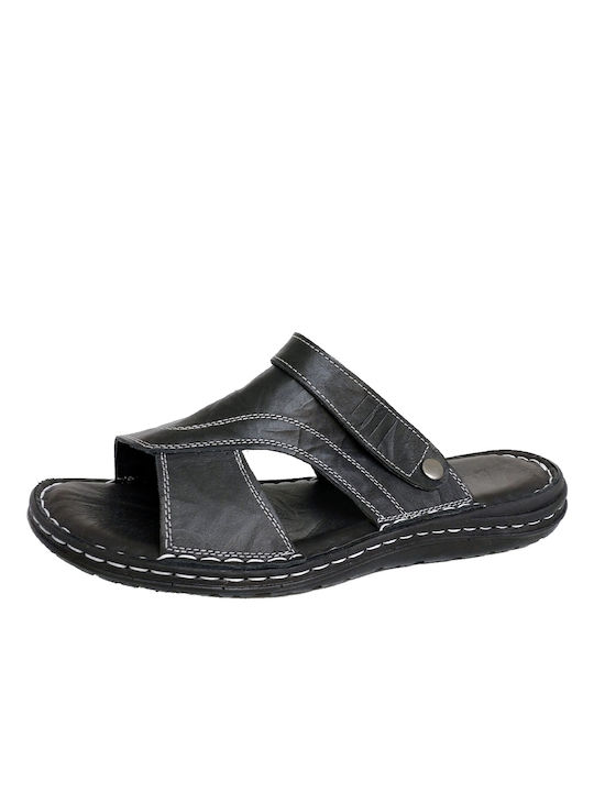 Herren Anatomische Ledersandalen GOTSI ANATOMIC 300.BL Schwarzes Leder