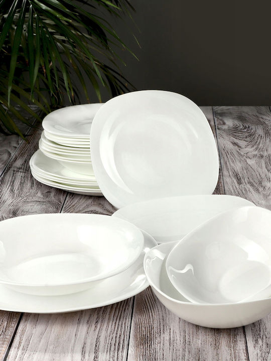 Kadax Glass Salad Bowl White 6pcs
