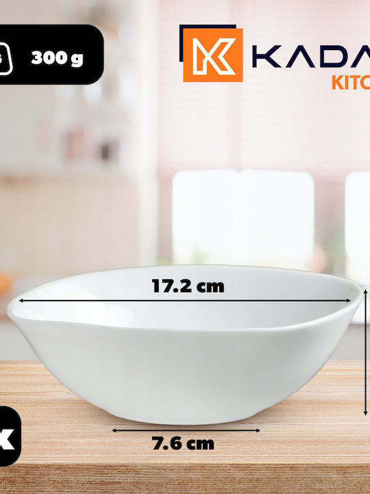 Kadax Glass Salad Bowl White 6pcs