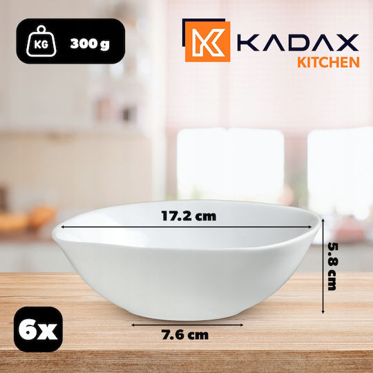 Kadax Салатна купа Стъклен Бял 6бр