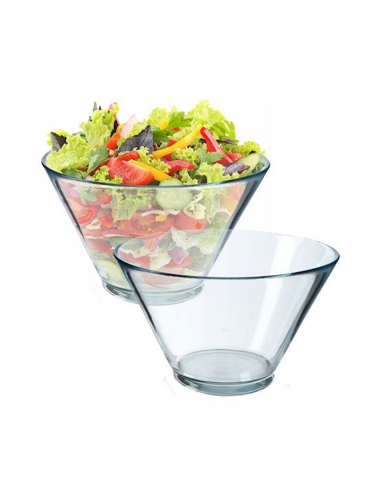 Kadax Glass Salad Bowl Transparent 2pcs