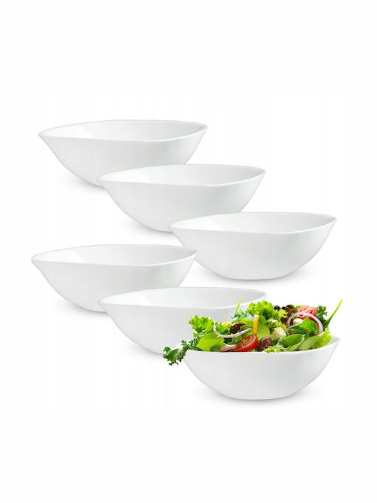 Kadax Glass Salad Bowl White 6pcs