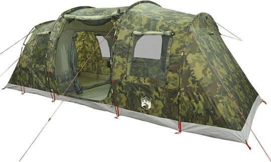 vidaXL Camping Tent Tunnel Green for 6 People 564x240x205cm