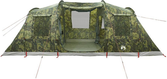 vidaXL Camping Tent Tunnel Green for 6 People 564x240x205cm