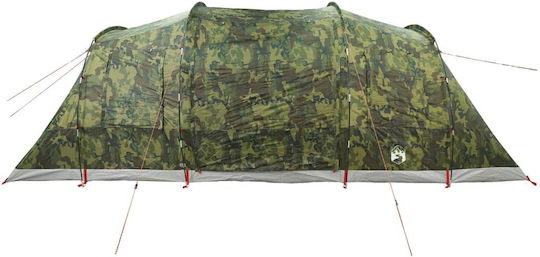 vidaXL Camping Tent Tunnel Green for 6 People 564x240x205cm